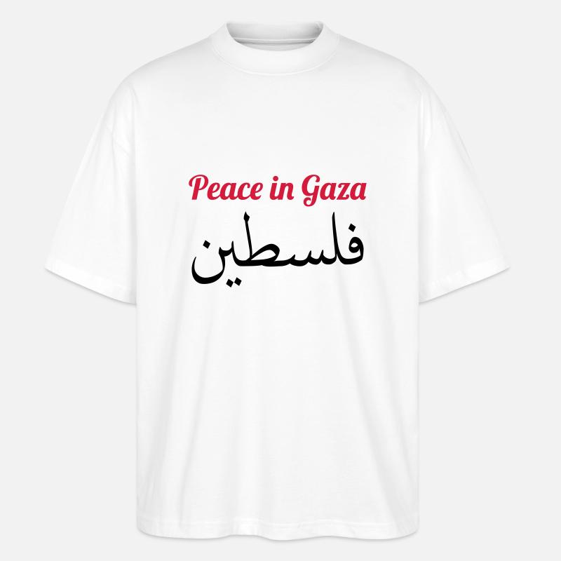 Peace in Gaza - Stanley/Stella Oversized Unisex Bio T-Shirt Blaster 2.0 - Weiß