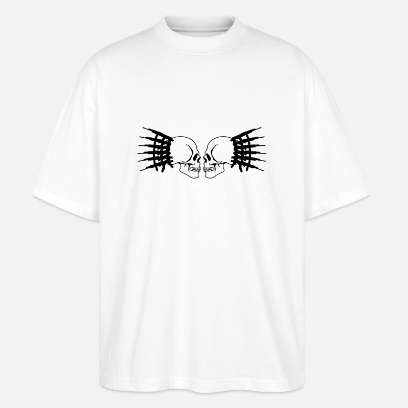 skull_with_guns_02 - Stanley/Stella Oversized Unisex Bio T-Shirt Blaster 2.0 - Weiß