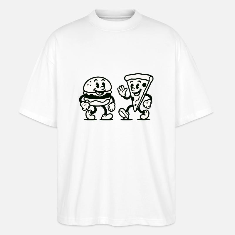 burger pizza comic - Stanley/Stella Oversized Unisex Bio T-Shirt Blaster 2.0 - Weiß