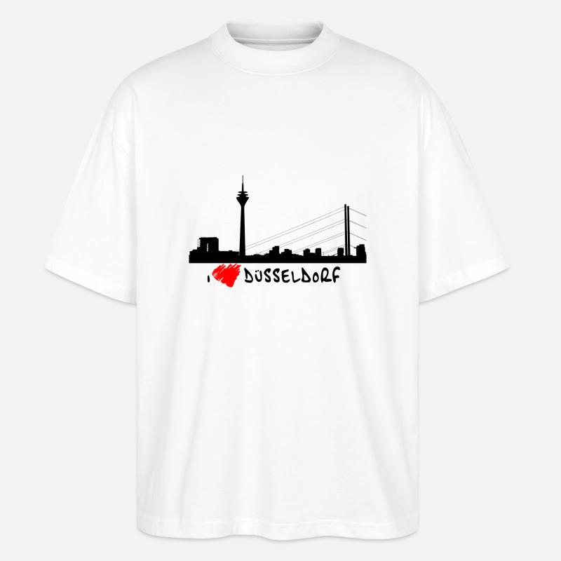 I love Dusseldorf - Stanley/Stella Oversized Unisex Organic T-shirt Blaster 2.0 - white