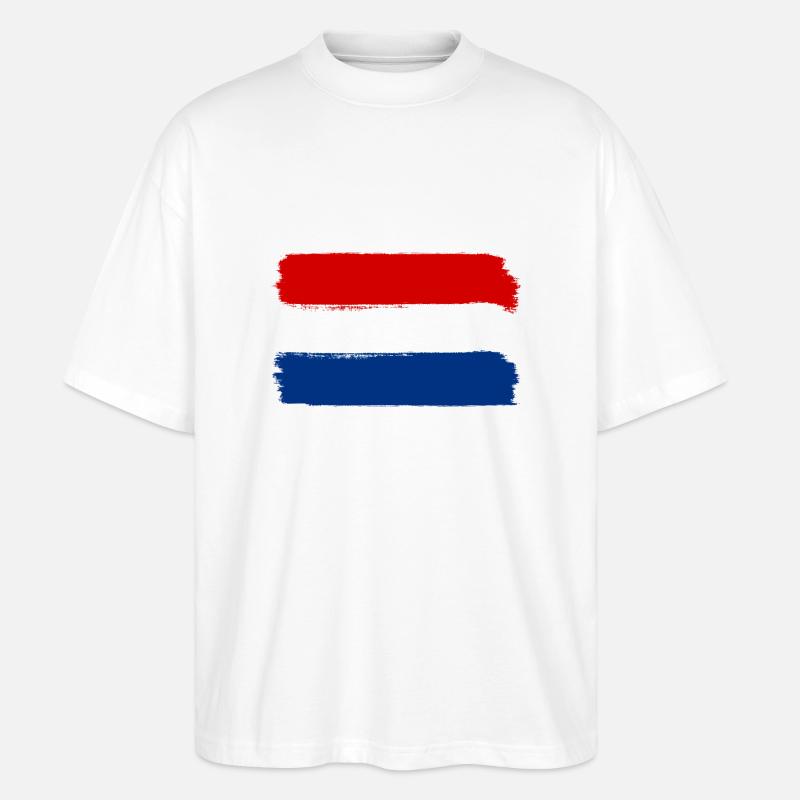 Drapeau hollandais utilisé look - T-shirt bio Blaster 2.0 coupe oversize Stanley/Stella Unisexe - blanc
