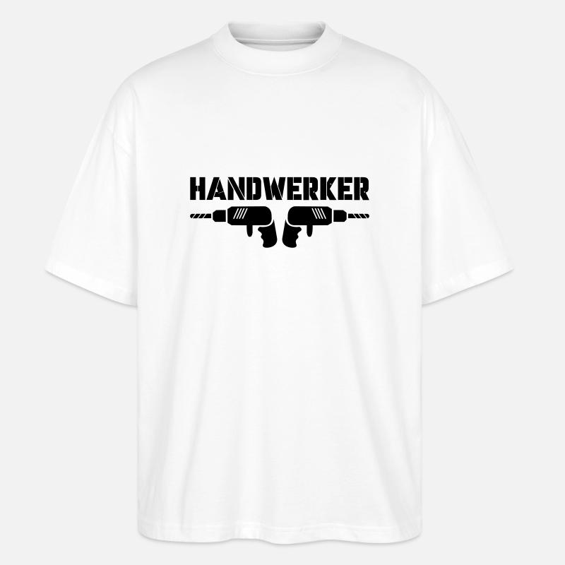handwerker - Stanley/Stella Oversized Unisex Bio T-Shirt Blaster 2.0 - Weiß
