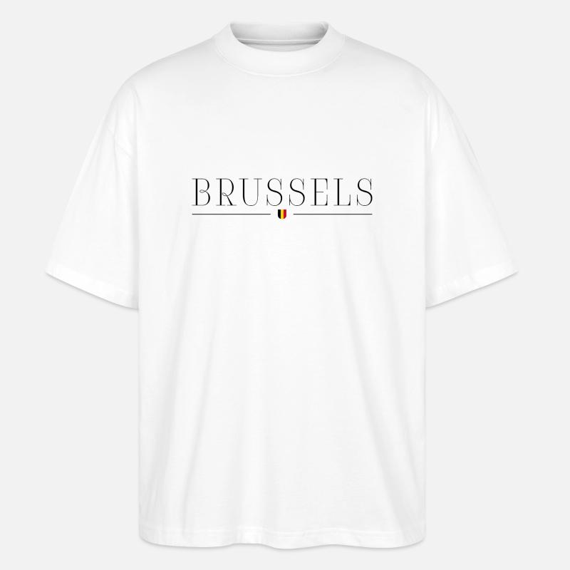 Bruxelles : élégance, chocolat, caractère - T-shirt bio Blaster 2.0 coupe oversize Stanley/Stella Unisexe - blanc