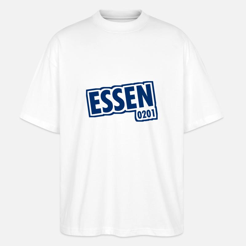 Essen - 0201 - Area Code - Slogan - Stanley/Stella Oversized Unisex Organic T-shirt Blaster 2.0 - white