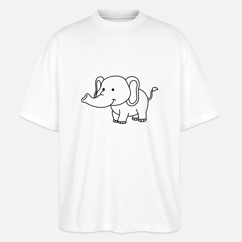 elefant - Stanley/Stella Oversized Unisex Bio T-Shirt Blaster 2.0 - Weiß