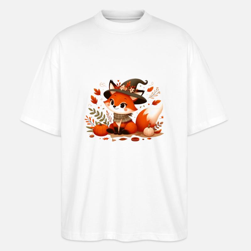 Fuchs Herbst 8 - Stanley/Stella Oversized Unisex Bio T-Shirt Blaster 2.0 - Weiß