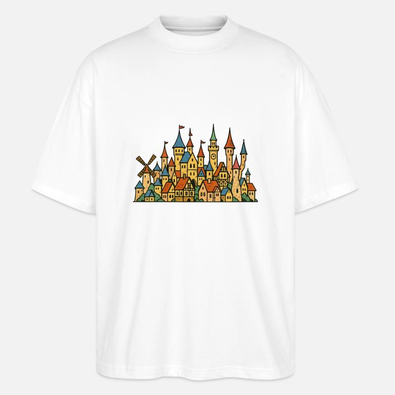 schloss dorf maerchen - Stanley/Stella Oversized Unisex Bio T-Shirt Blaster 2.0 - Weiß