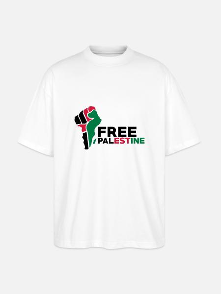 Free Palestine - Stanley/Stella Oversized Unisex Bio T-Shirt Blaster 2.0 - Weiß