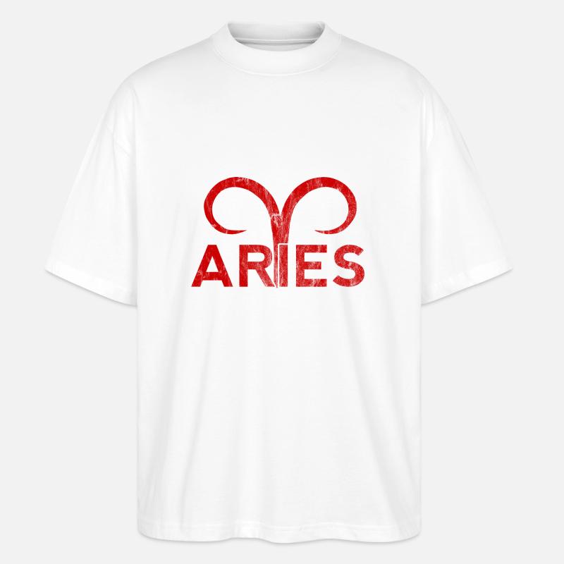 Sternzeichen Widder / Zodiac Aries - Stanley/Stella Oversized Unisex Bio T-Shirt Blaster 2.0 - Weiß