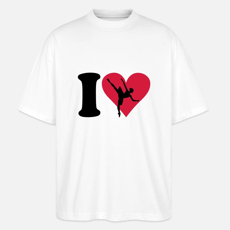 I love Ballett - Stanley/Stella Oversized Unisex Bio T-Shirt Blaster 2.0 - Weiß
