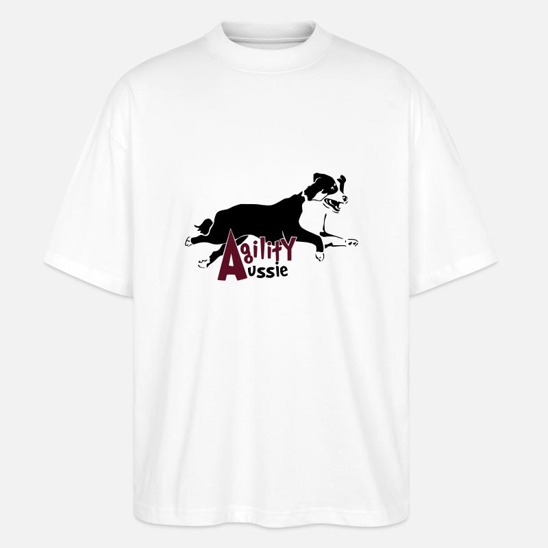 Agility Aussie - Stanley/Stella Oversized Unisex Bio T-Shirt Blaster 2.0 - Weiß