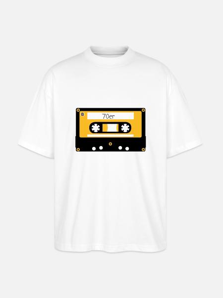 Kassette 70er - Stanley/Stella Oversized Unisex Bio T-Shirt Blaster 2.0 - Weiß