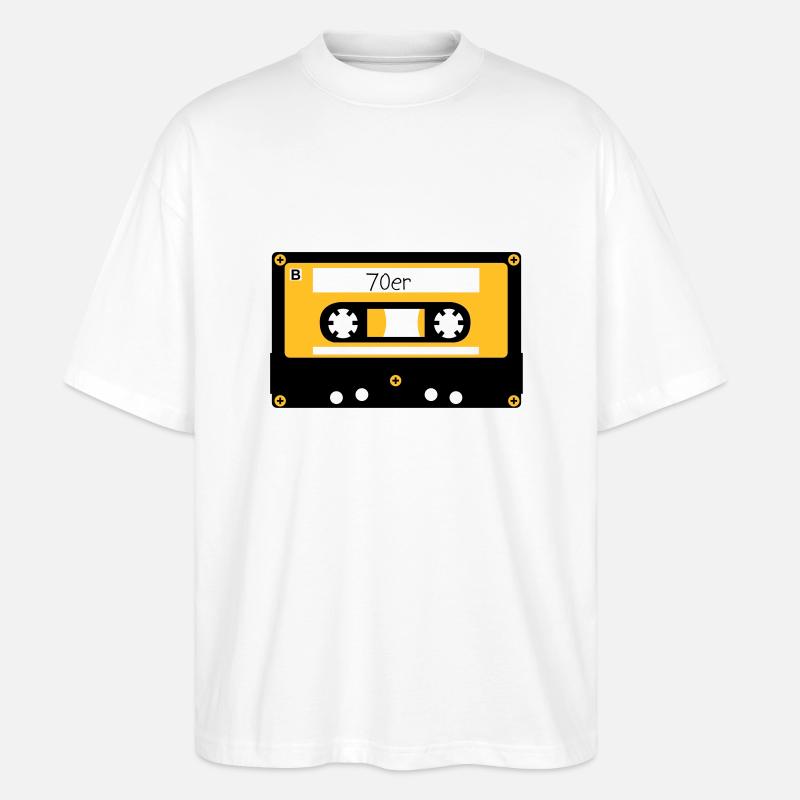 Kassette 70er - Stanley/Stella Oversized Unisex Bio T-Shirt Blaster 2.0 - Weiß
