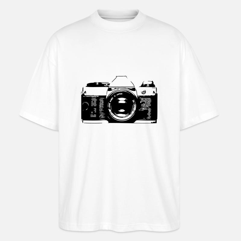Retro Kamera - Stanley/Stella Oversized Unisex Bio T-Shirt Blaster 2.0 - Weiß