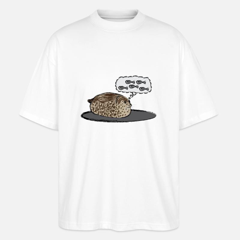 Phoque épais / Phoque joufflu - T-shirt bio Blaster 2.0 coupe oversize Stanley/Stella Unisexe - blanc