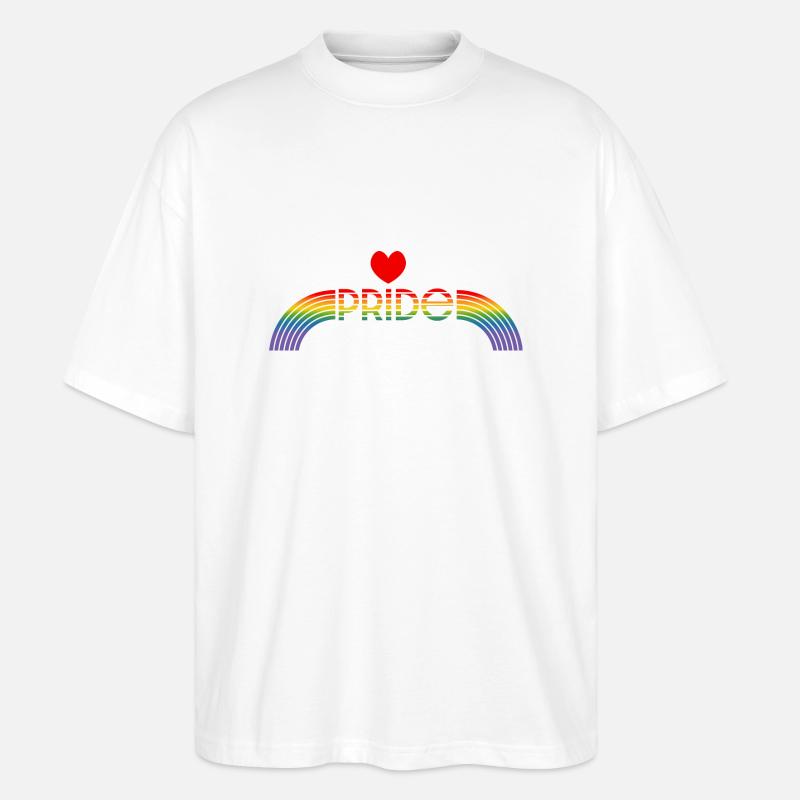 Regenbogen pride rainbow herz - Stanley/Stella Oversized Unisex Bio T-Shirt Blaster 2.0 - Weiß