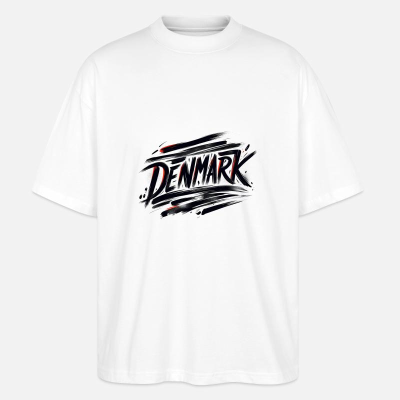 Denmark Lettering Dänemark - Stanley/Stella Oversized Unisex Bio T-Shirt Blaster 2.0 - Weiß