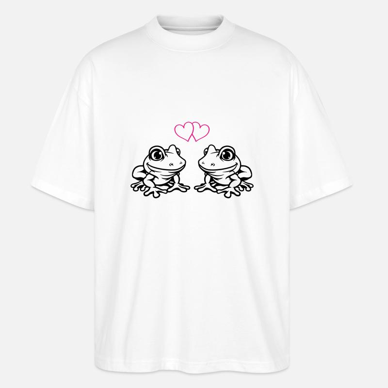 frosch comic love - Stanley/Stella Oversized Unisex Bio T-Shirt Blaster 2.0 - Weiß