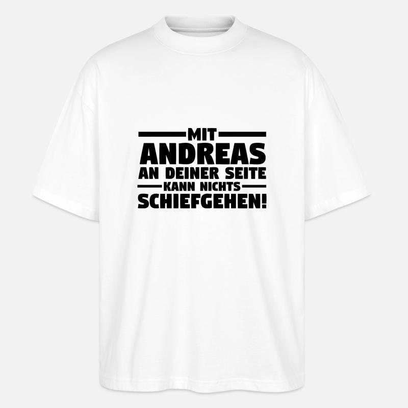 Vorname Andreas - Stanley/Stella Oversized Unisex Bio T-Shirt Blaster 2.0 - Weiß