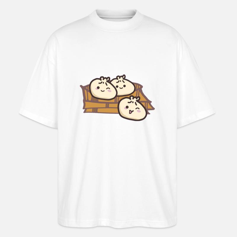 Dumplings asiatiques sucrés - T-shirt bio Blaster 2.0 coupe oversize Stanley/Stella Unisexe - blanc