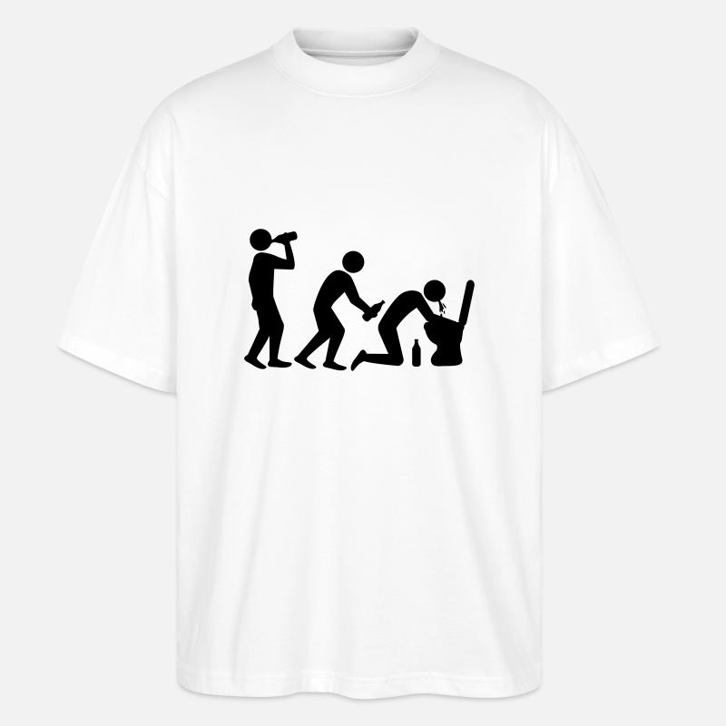 Drunken Evolution - Stanley/Stella Oversized Unisex Bio T-Shirt Blaster 2.0 - Weiß