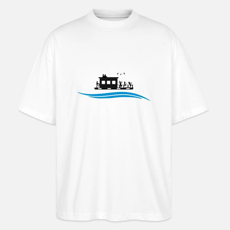 Hausboot Wasser - Stanley/Stella Oversized Unisex Bio T-Shirt Blaster 2.0 - Weiß