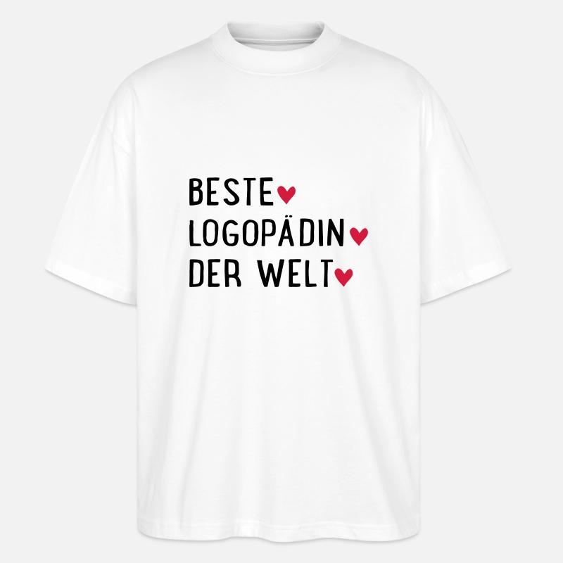 logopädin - Stanley/Stella Oversized Unisex Bio T-Shirt Blaster 2.0 - Weiß