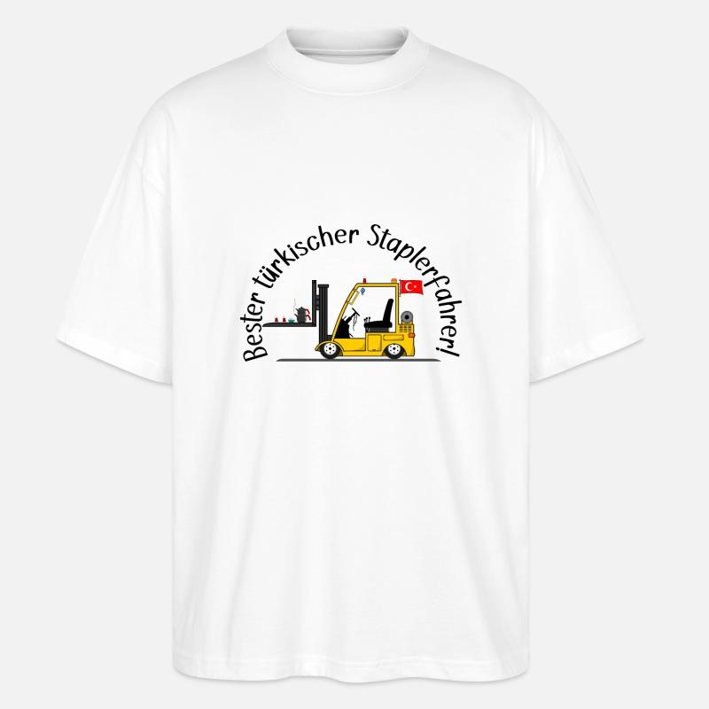 Staplerfahrer bester türkischer Staplerfahrer - Stanley/Stella Oversized Unisex Bio T-Shirt Blaster 2.0 - Weiß