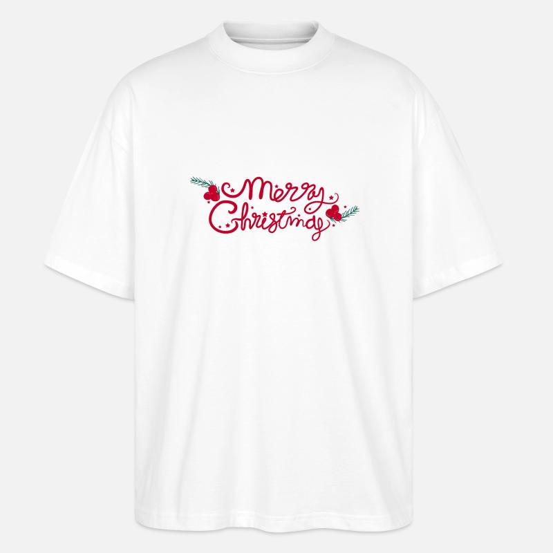 Joyeux Noël Noël lettrage - T-shirt bio Blaster 2.0 coupe oversize Stanley/Stella Unisexe - blanc