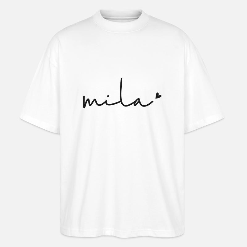 Name Mila - Stanley/Stella Oversized Unisex Bio T-Shirt Blaster 2.0 - Weiß