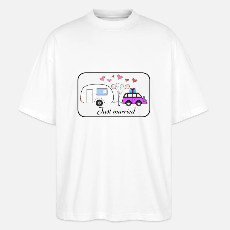 Just married - Stanley/Stella Oversized Unisex Bio T-Shirt Blaster 2.0 - Weiß