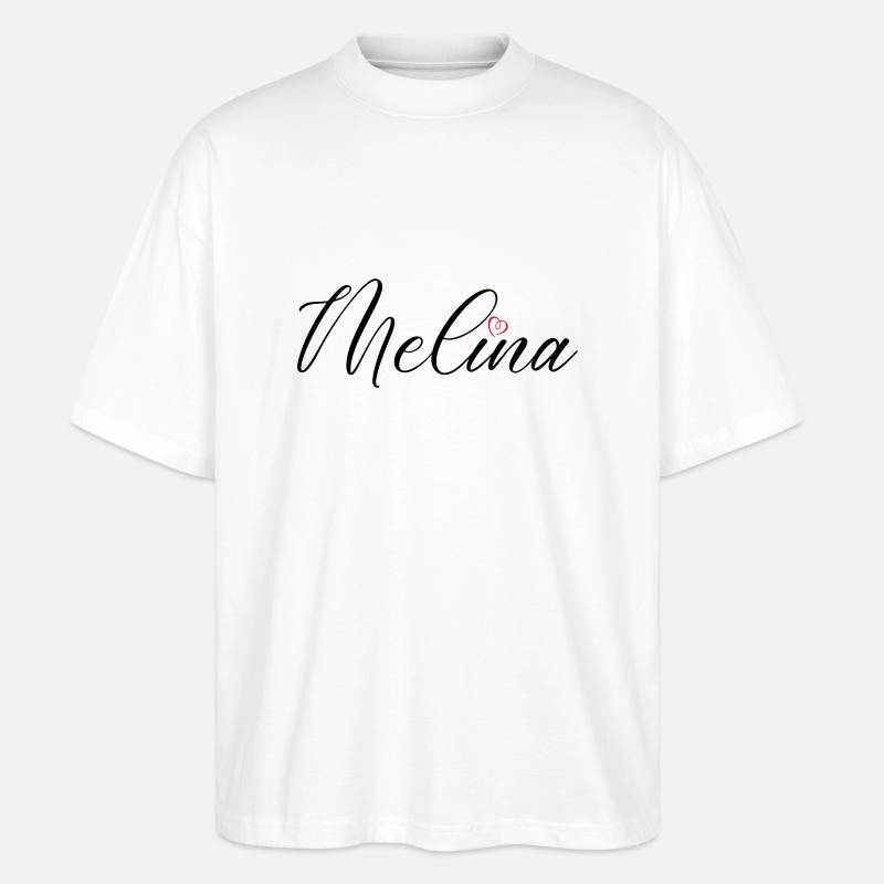 melina name herz - Stanley/Stella Oversized Unisex Bio T-Shirt Blaster 2.0 - Weiß
