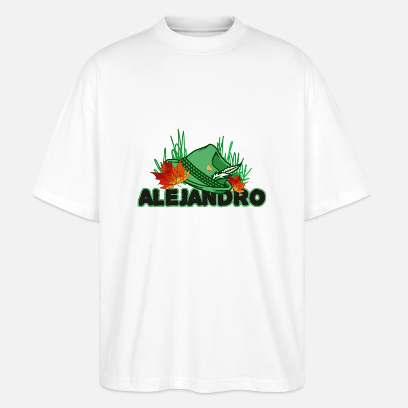 Alejandro name - Stanley/Stella Oversized Unisex Bio T-Shirt Blaster 2.0 - Weiß