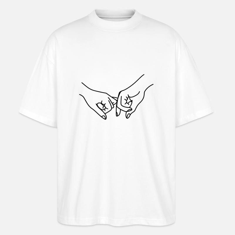 Freundschaft / Versprechen / Hände - Stanley/Stella Oversized Unisex Bio T-Shirt Blaster 2.0 - Weiß