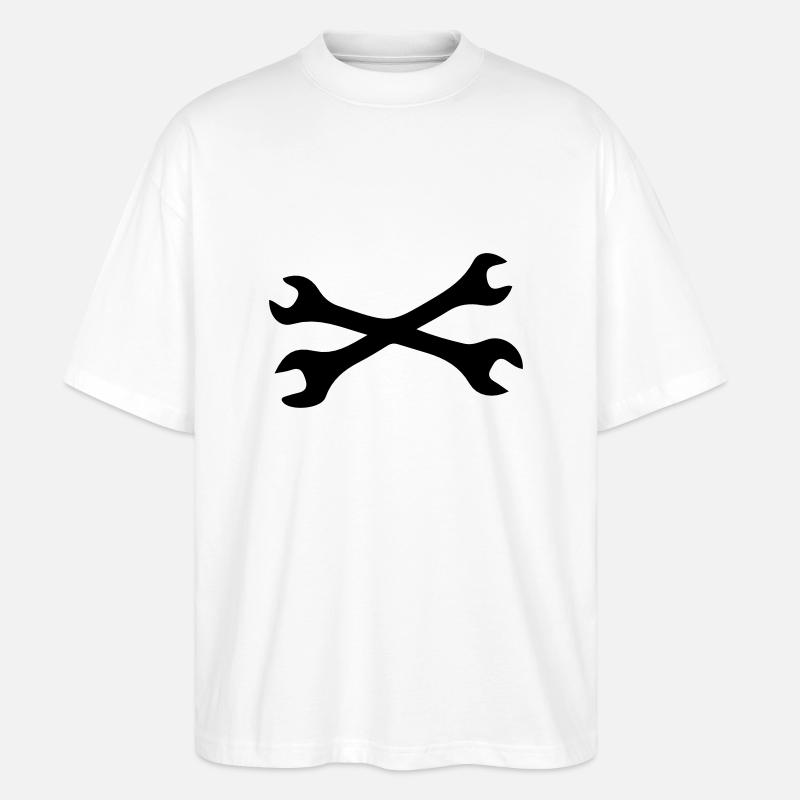 Schraubenschlüssel - Stanley/Stella Oversized Unisex Bio T-Shirt Blaster 2.0 - Weiß