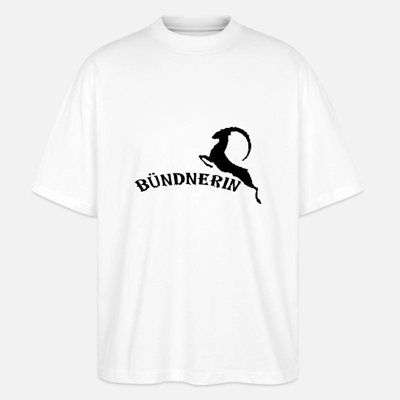 Bündnerin - Stanley/Stella Oversized Unisex Bio T-Shirt Blaster 2.0 - Weiß
