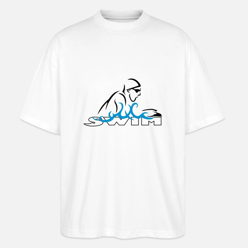 Brustschwimmen - Stanley/Stella Oversized Unisex Bio T-Shirt Blaster 2.0 - Weiß