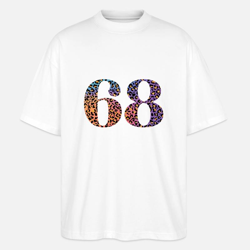 68e anniversaire léopard - T-shirt bio Blaster 2.0 coupe oversize Stanley/Stella Unisexe - blanc