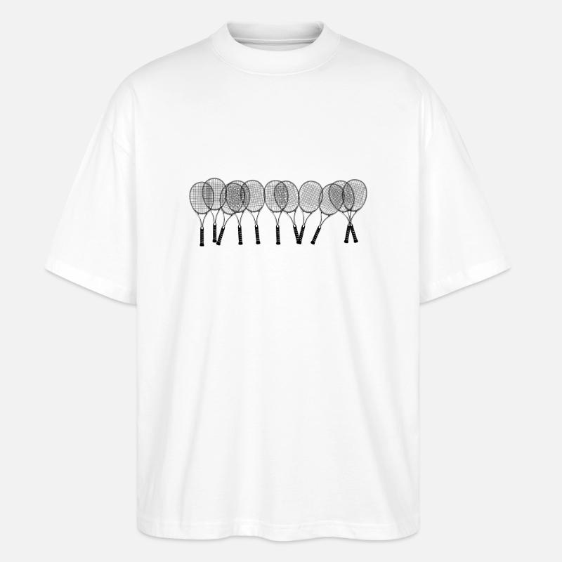 Tennisschläger - Tennis Geschenkidee - Stanley/Stella Oversized Unisex Bio T-Shirt Blaster 2.0 - Weiß