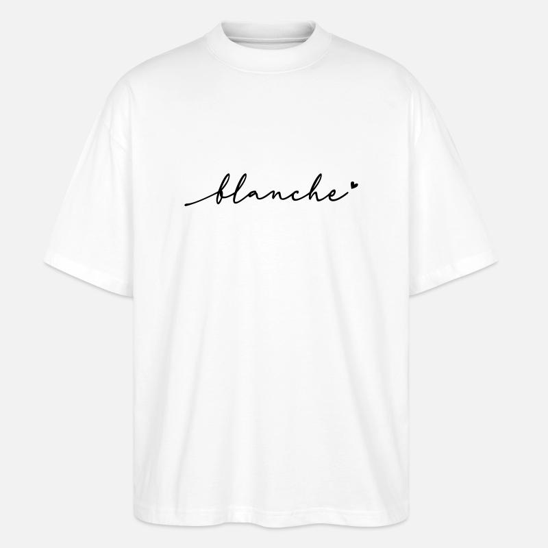 Blanche Cursive Name - Stanley/Stella Oversized Unisex Organic T-shirt Blaster 2.0 - white