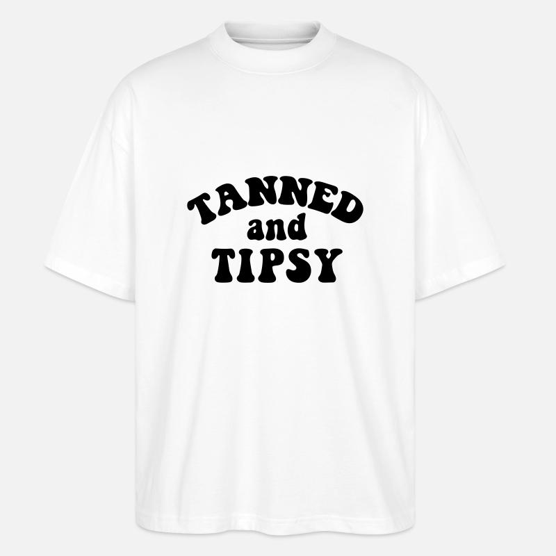 gebräunt und beschwipst - Stanley/Stella Oversized Unisex Bio T-Shirt Blaster 2.0 - Weiß