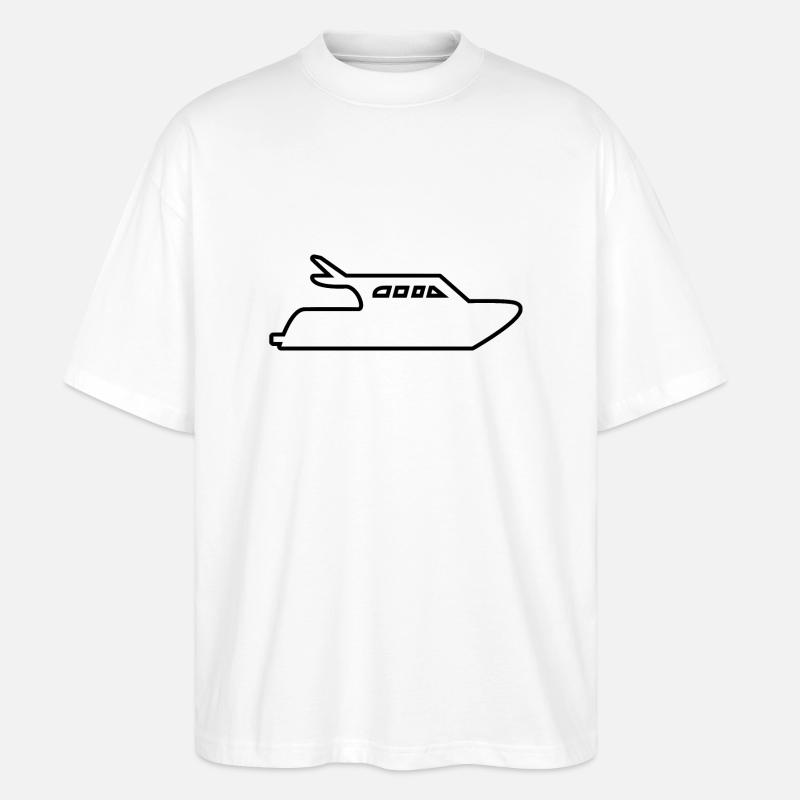 Motorboot - Stanley/Stella Oversized Unisex Bio T-Shirt Blaster 2.0 - Weiß