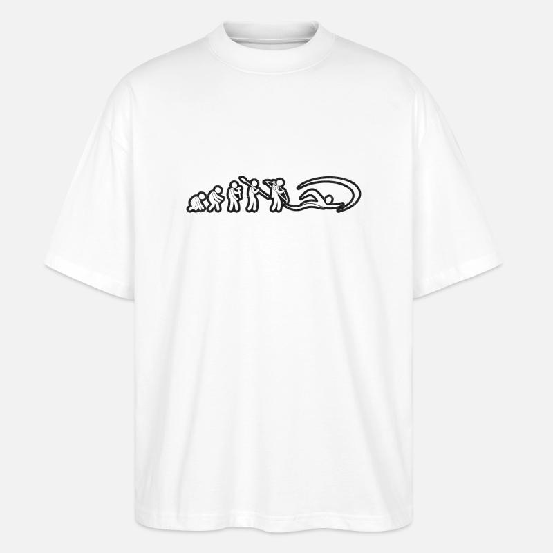 Evolution Swimmer White Grunge - Stanley/Stella Oversized Unisex Organic T-shirt Blaster 2.0 - white