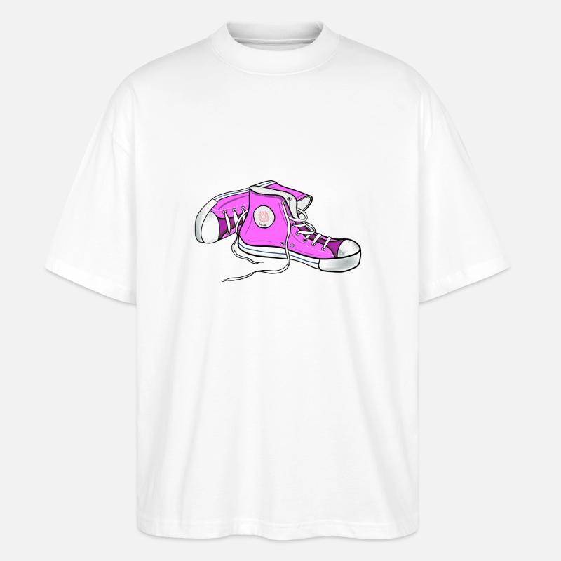 Chucks pink - Stanley/Stella Oversized Unisex Bio T-Shirt Blaster 2.0 - Weiß