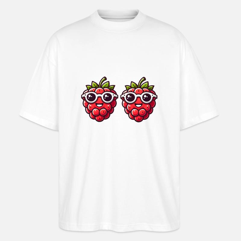 Raspberry Comic - Stanley/Stella Oversized Unisex Organic T-shirt Blaster 2.0 - white