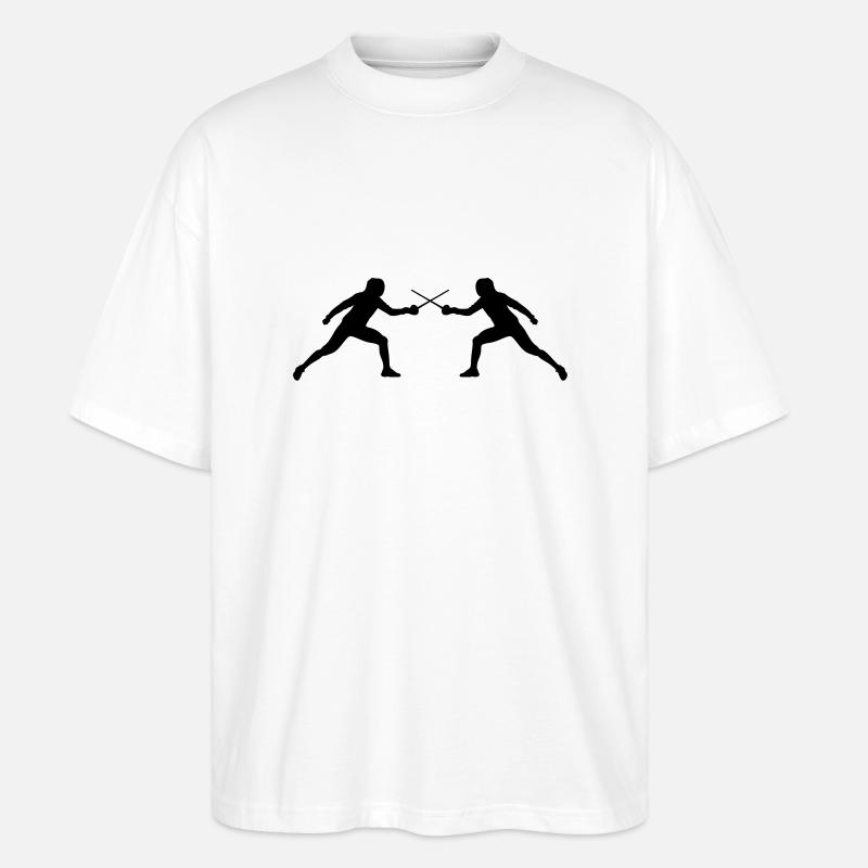 fechten_battle_fa1 - Stanley/Stella Oversized Unisex Bio T-Shirt Blaster 2.0 - Weiß