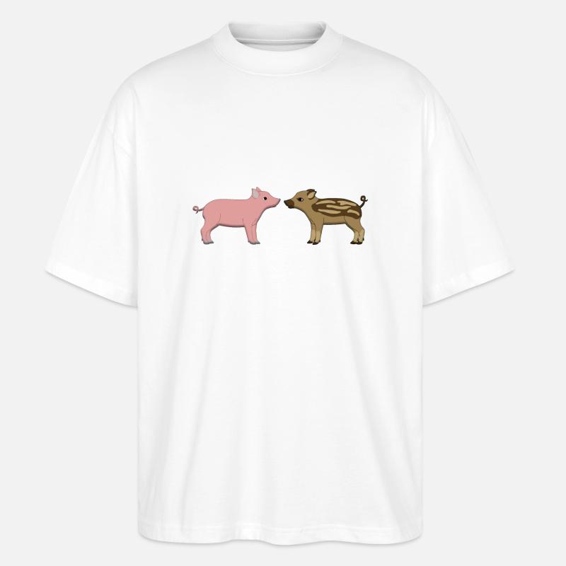 frischling_und_ferkel - Stanley/Stella Oversized Unisex Bio T-Shirt Blaster 2.0 - Weiß