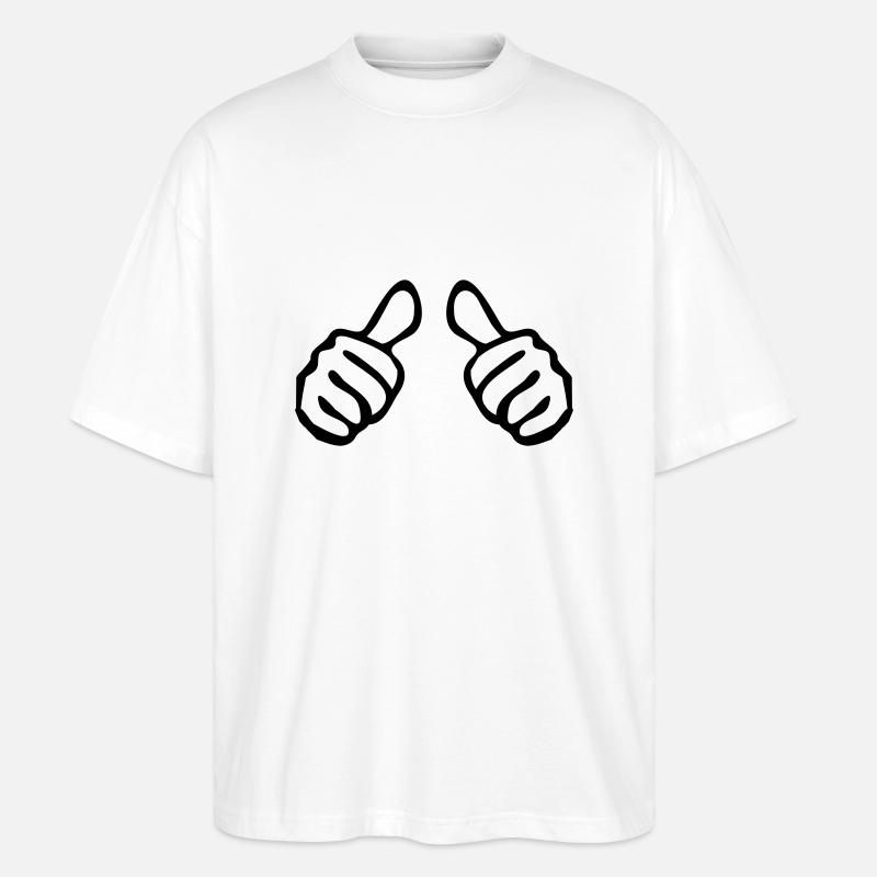 ich daumen pfeil auf mich - Stanley/Stella Oversized Unisex Bio T-Shirt Blaster 2.0 - Weiß