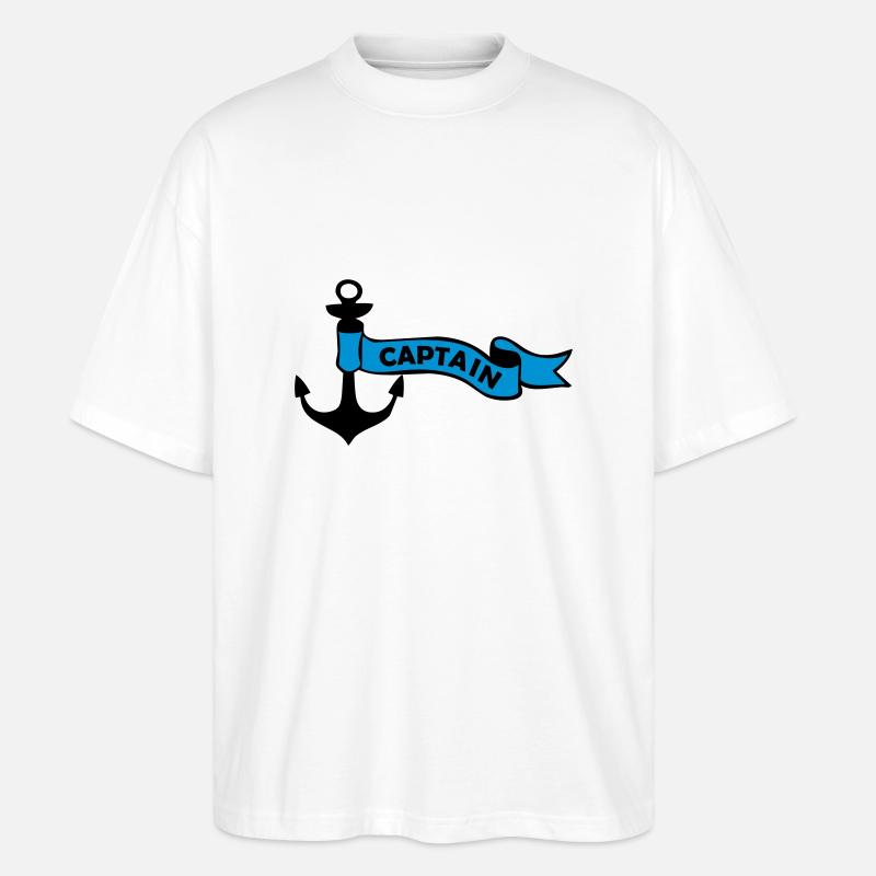 anker_captain_02 - Stanley/Stella Oversized Unisex Bio T-Shirt Blaster 2.0 - Weiß