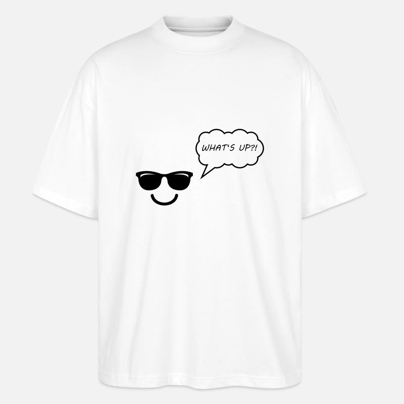 smileface whats up - Stanley/Stella Oversized Unisex Bio T-Shirt Blaster 2.0 - Weiß